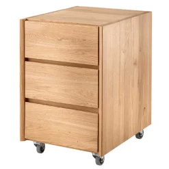 Wildeiche Rollcontainer aus Massivholz - Melanie