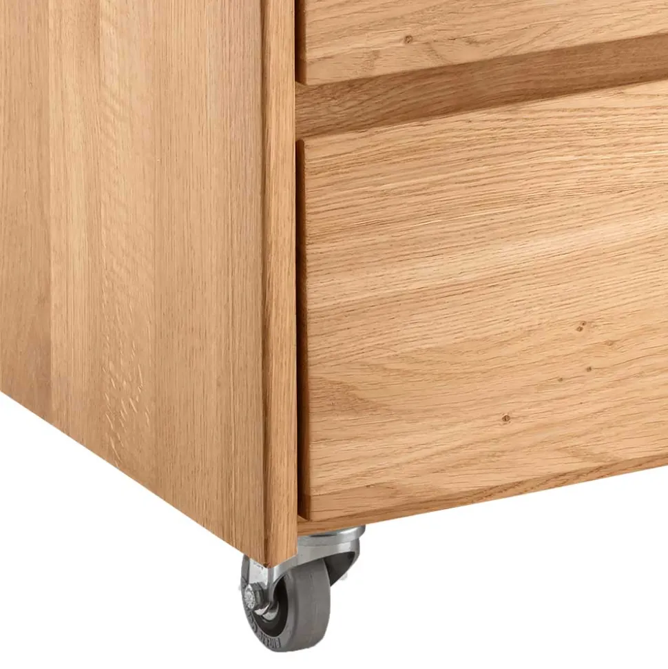 Wildeiche Rollcontainer aus Massivholz - Melanie