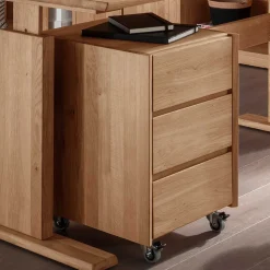 Wildeiche Rollcontainer aus Massivholz - Melanie