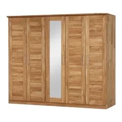 Wildeiche Schlafzimmerschrank Cranos mit Spiegel