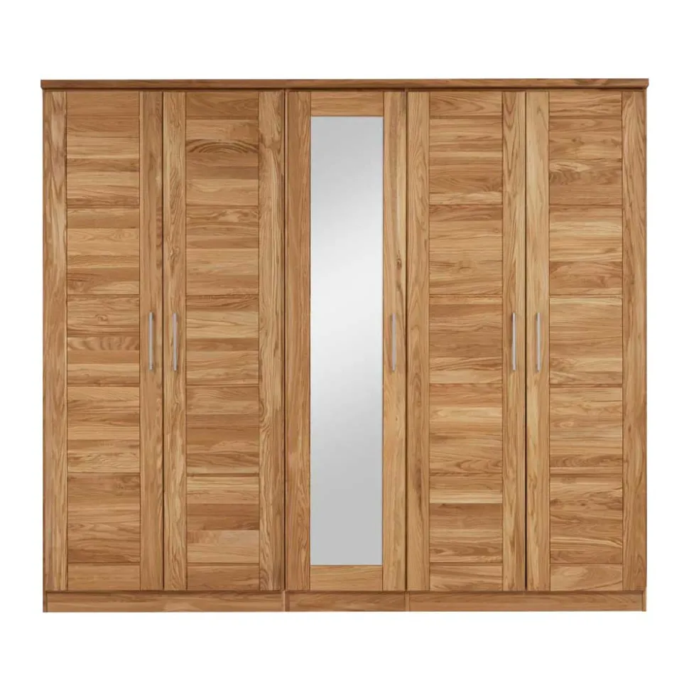 Wildeiche Schlafzimmerschrank Cranos mit Spiegel