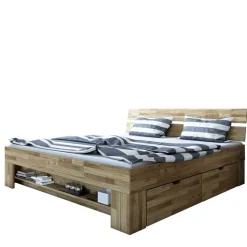 Wildeiche Schubkastenbett in modernem Design - Henrietta