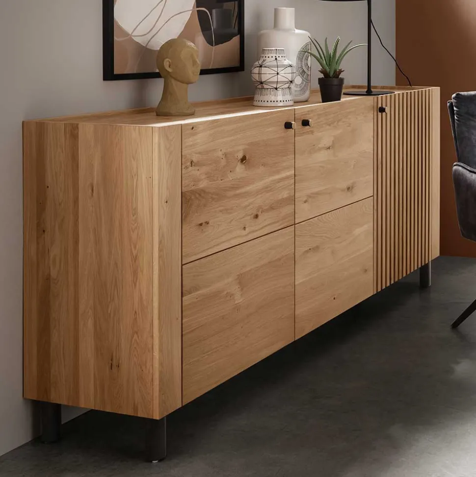 Wildeiche Sideboard im Skandi Design - Valouis