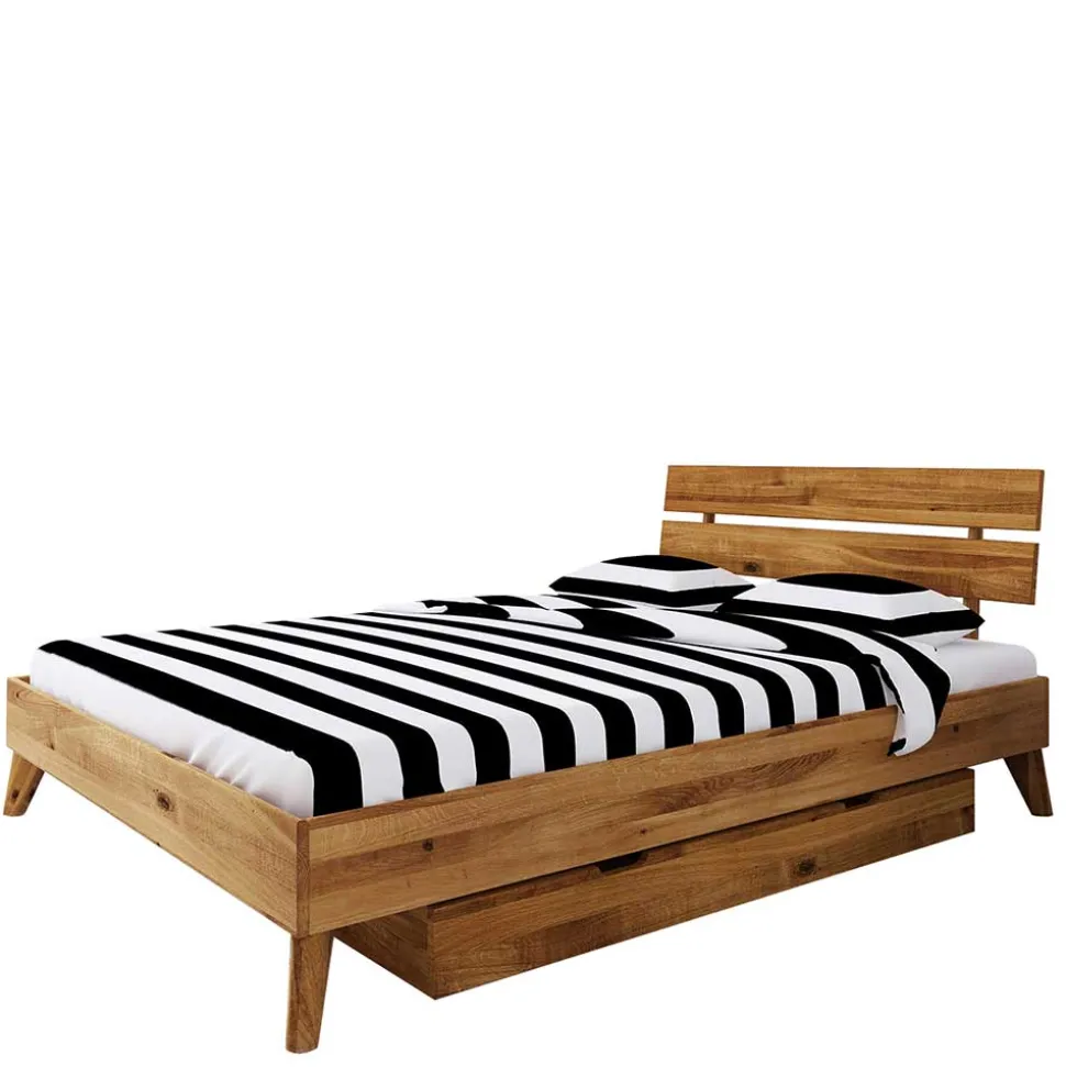 Wildeiche Singlebett in Unterlänge 190 cm - Eavy