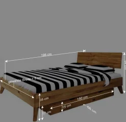 Wildeiche Singlebett in Unterlänge 190 cm - Eavy