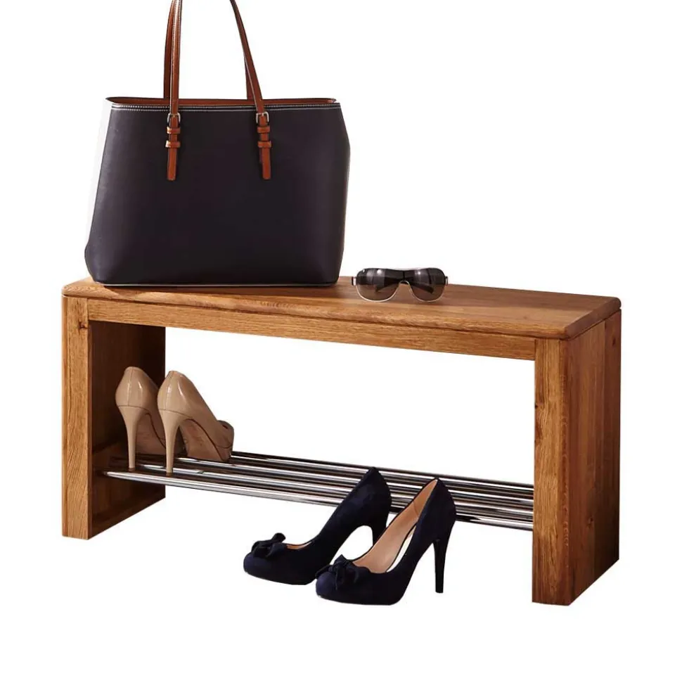 Wildeiche Standgarderobe & Spiegel - Uvinessa (dreiteilig)