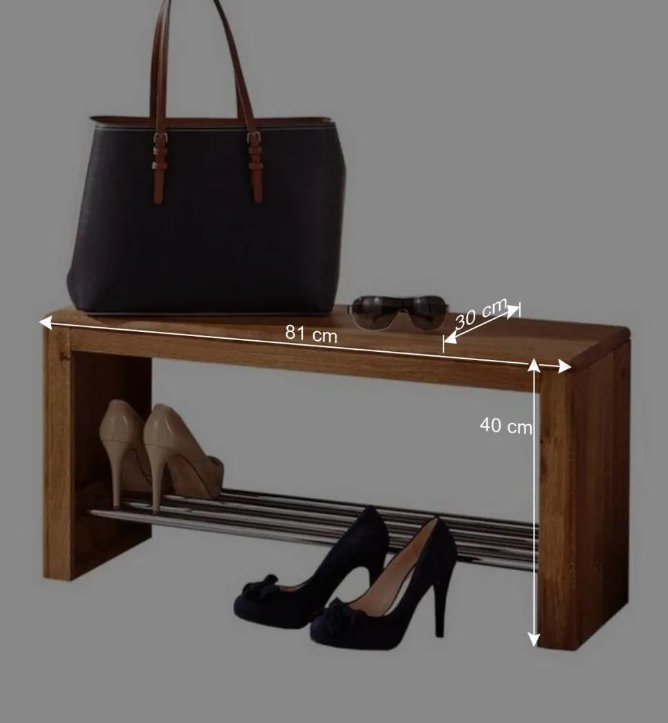 Wildeiche Standgarderobe & Spiegel - Uvinessa (dreiteilig)