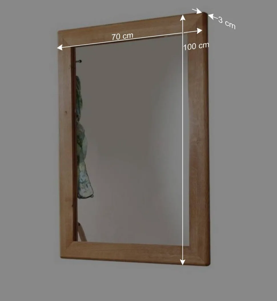 Wildeiche Standgarderobe & Spiegel - Uvinessa (dreiteilig)