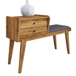 Wildeiche Telefonbank Flurbank mit Schubladen - Hardus