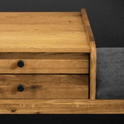 Wildeiche Telefonbank Flurbank mit Schubladen - Hardus