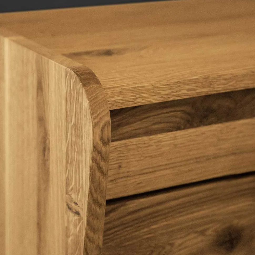 Wildeiche Telefonbank Flurbank mit Schubladen - Hardus