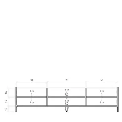 Wildeiche TV Lowboard 200 cm breit - Laida