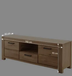 Wildeiche TV Lowboard teilmassiv - Sophia