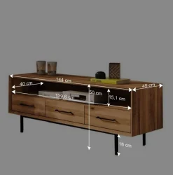 Wildeiche TV Unterschrank mit großem Fach - Kerfa