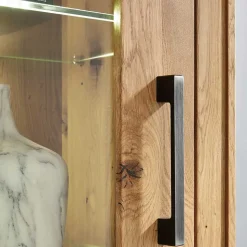 Wildeiche Vitrine Troncon mit 201 cm Höhe