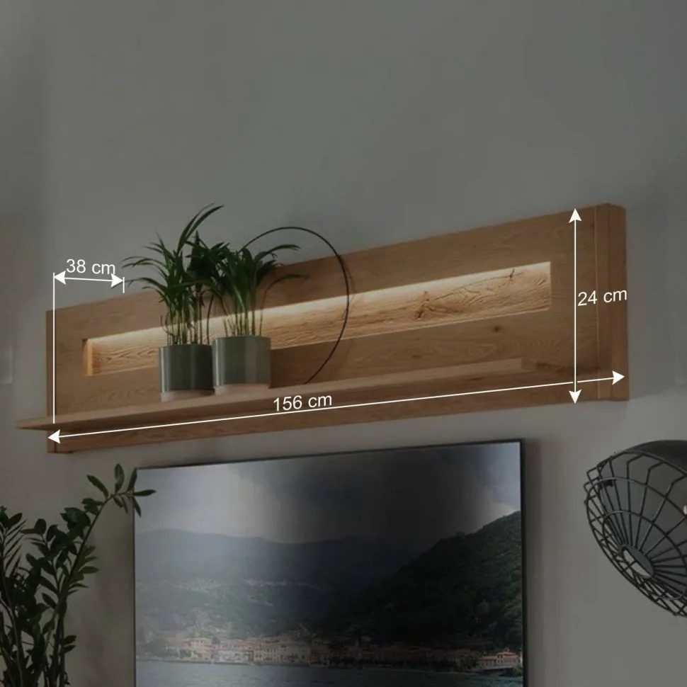 Wildeiche Wandboard geölt - 156 cm breit - Obinson