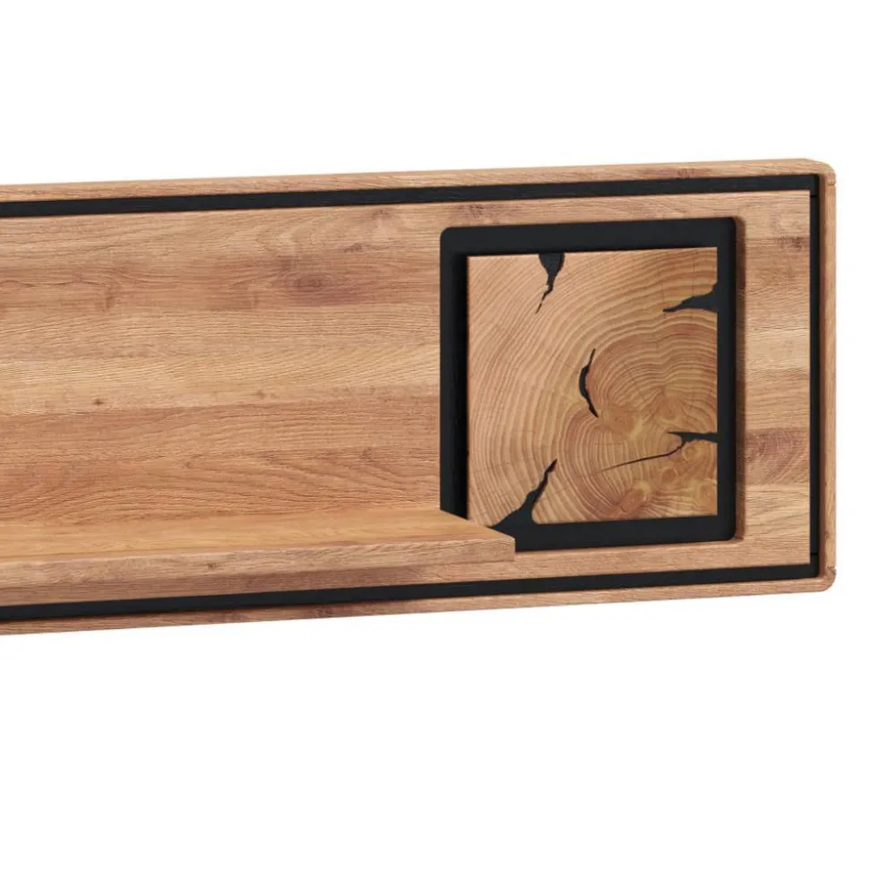 Wildeiche Wandboard mit Hirnholz Applikation - Shipper