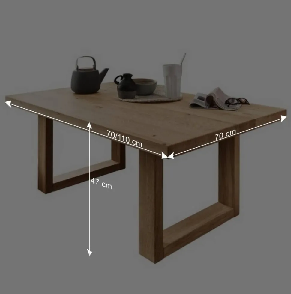 Wildeiche Wohnzimmermöbel Set massiv - Loitons (vierteilig)