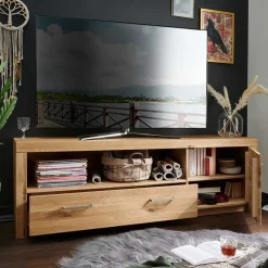 Wildeiche Wohnzimmermöbel Set massiv - Loitons (vierteilig)