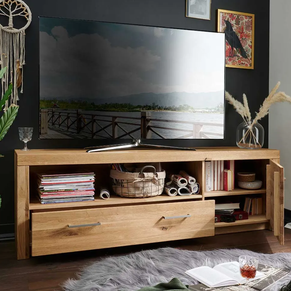 Wildeiche Wohnzimmermöbel Set massiv - Loitons (vierteilig)