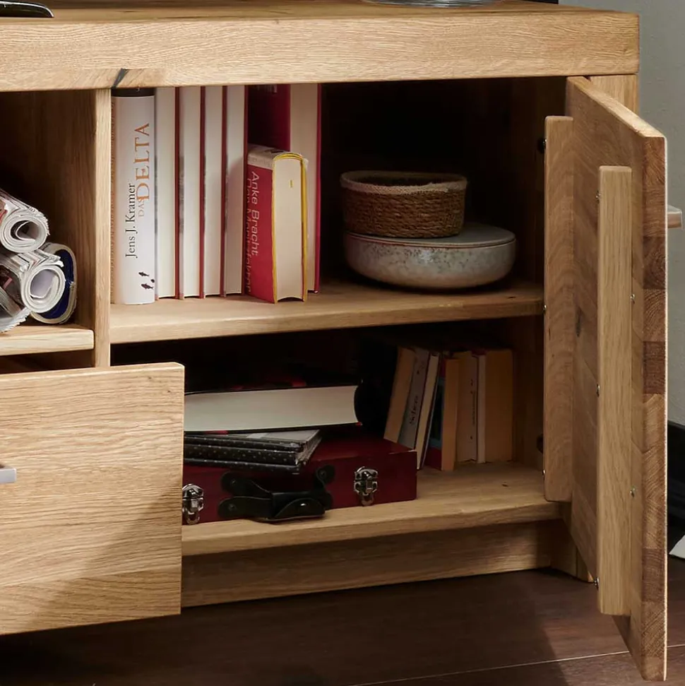 Wildeiche Wohnzimmermöbel Set massiv - Loitons (vierteilig)