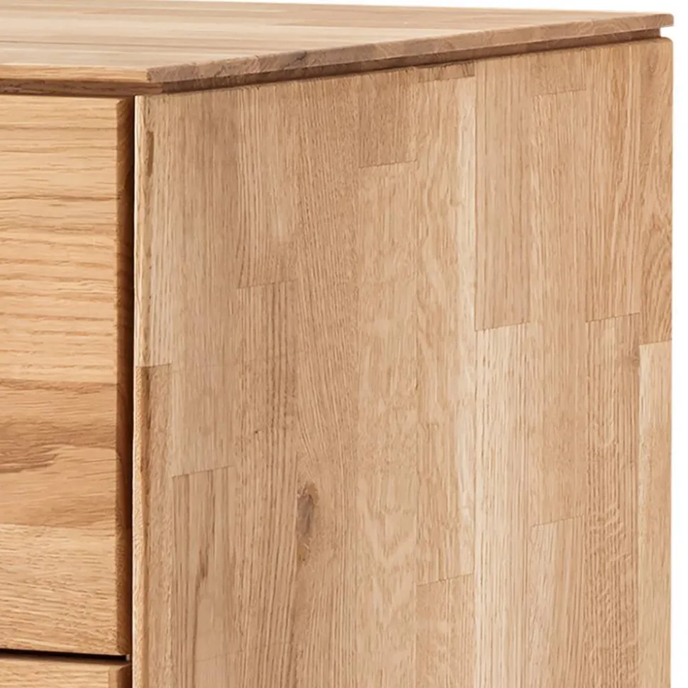 Wildeiche-Hochkommode mit fünf Schubladen - Kassanda