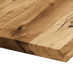 Wildeichetisch mit Baumkante & Stahlbeinen - Mandirov