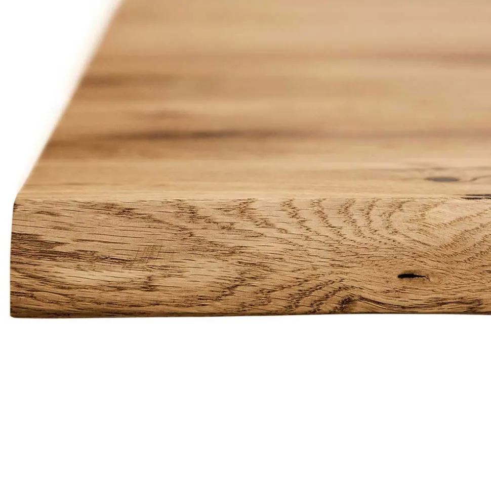 Wildeichetisch mit Baumkante & Stahlbeinen - Mandirov