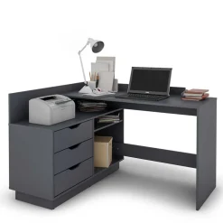 Winkelschreibtisch in Anthrazit - Korfu