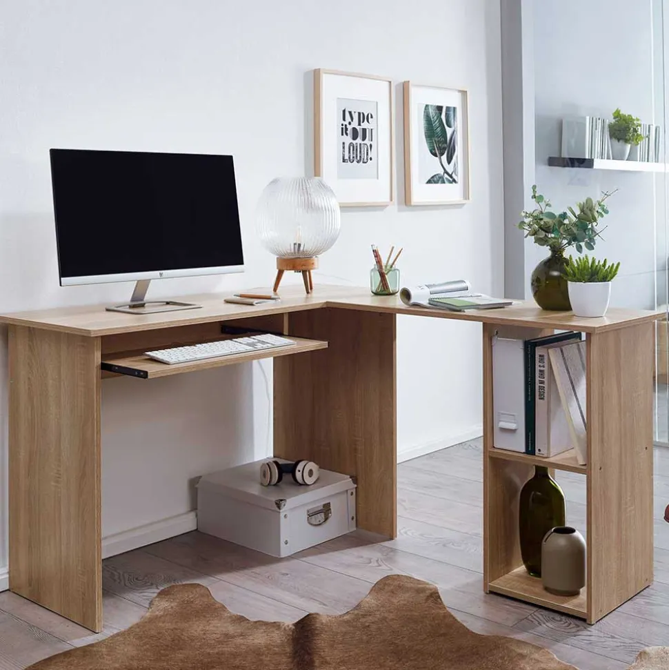 Winkelschreibtisch in Sonoma-Eiche - Mavricara