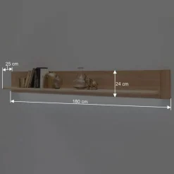 Wohnkombination in Eiche Bianco teilmassiv Pontros optional mit LED (vierteilig)