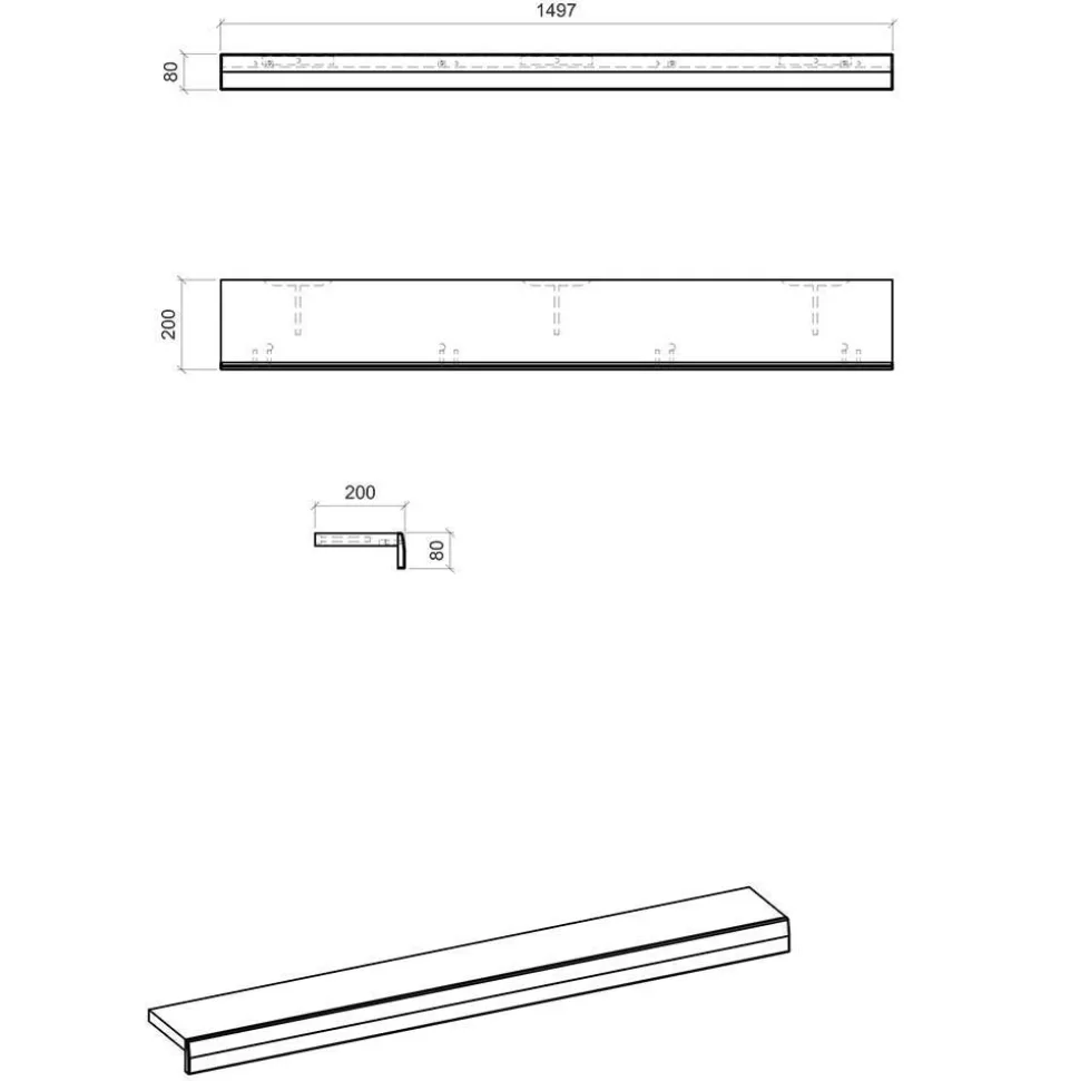 Wohnkombination Wohnwand Set - Lioscas (vierteilig)