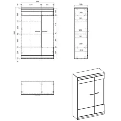 Wohnkombination Wohnwand Set - Lioscas (vierteilig)