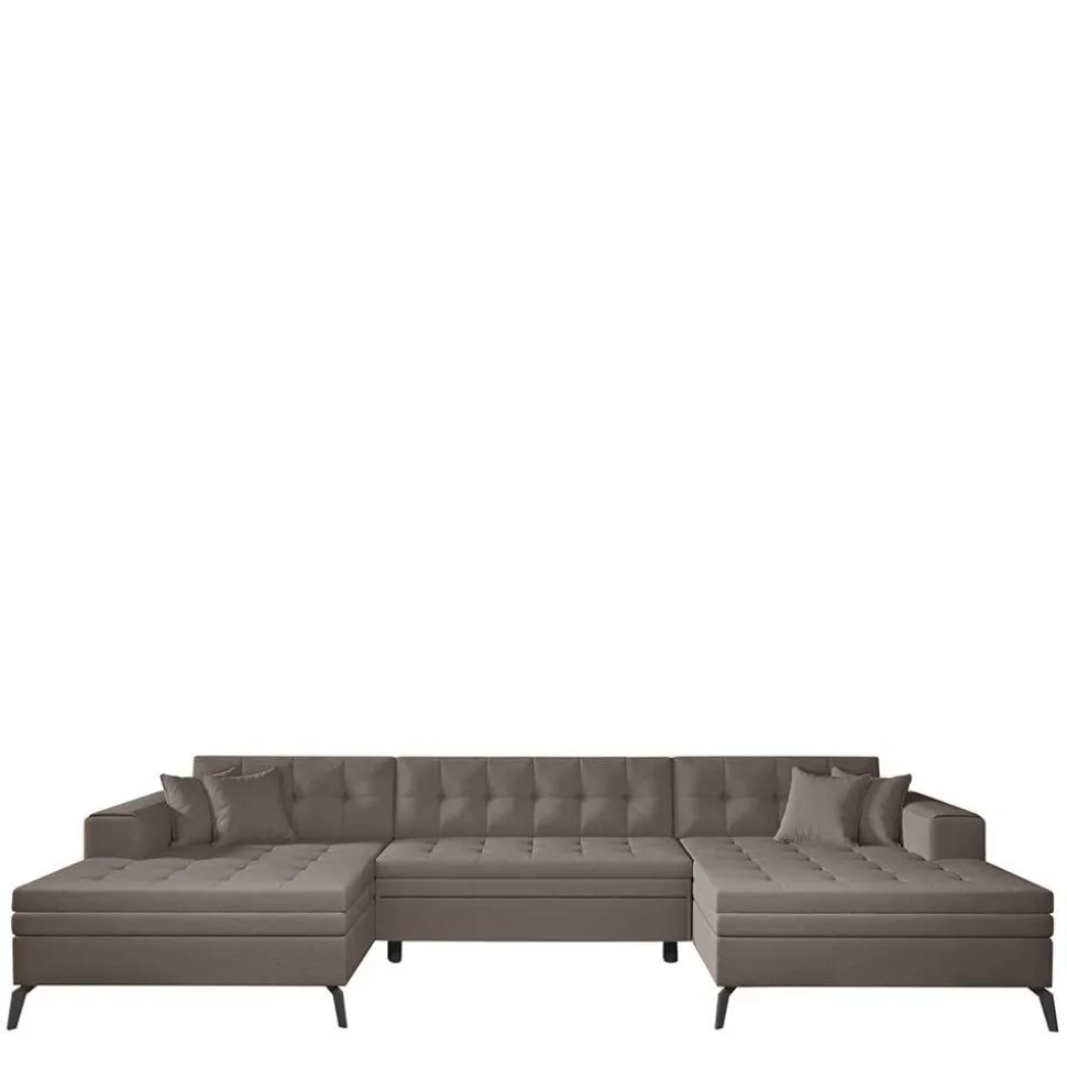 Wohnlandschaft in Taupe mit Bettfunktion - Anzarote