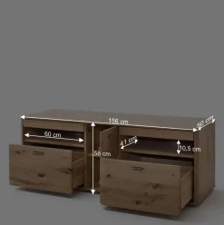 Wohnmöbel aus Eiche Massivholz - Destal (vierteilig)