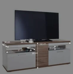 Wohnmöbel Set in Weiß Hochglanz - Icadro (vierteilig)