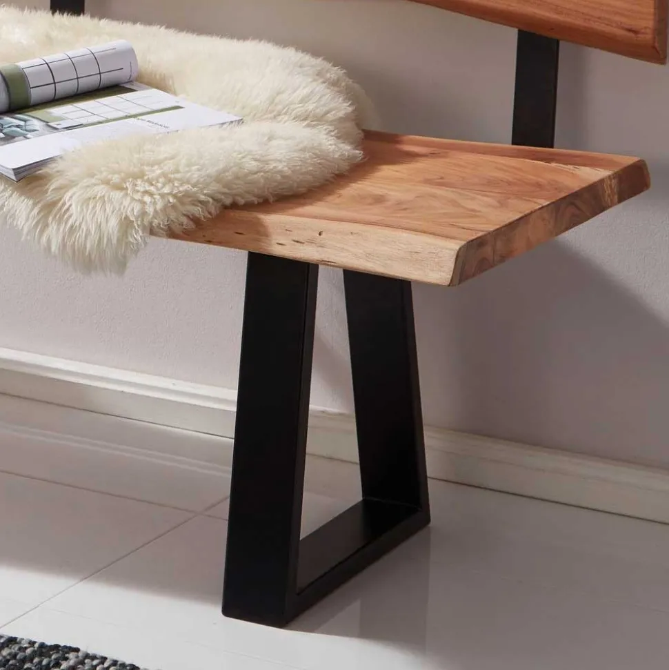 Wohnraum Baumkanten Bank mit Rückenlehne - Lussina