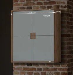 Wohnraum Hängeschrank in Weiß & Eiche - Julecas