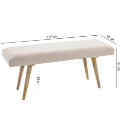 Wohnraum Retro Polsterbank in Beige - Vergavo