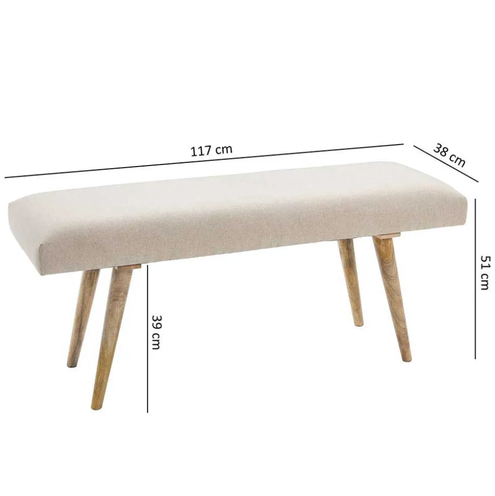 Wohnraum Retro Polsterbank in Beige - Vergavo