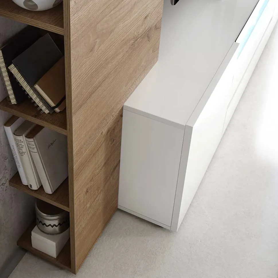 Wohnwand Antstellregal Alcamo in Eiche