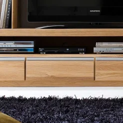 Wohnwand Croconia aus Wildeiche Massivholz (dreiteilig)