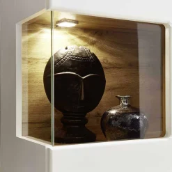 Wohnwand Hängeschrank in Weiß Eiche - Lisepio