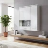 Wohnwand Hängevitrine Tacroma in Weiß Hochglanz