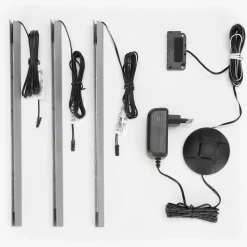 Wohnwand Kombination in Hellgrau & Zinneiche - Lioscas (dreiteilig)