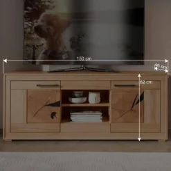 Wohnwand Möbelset aus Massivholz - Sarosca (vierteilig)