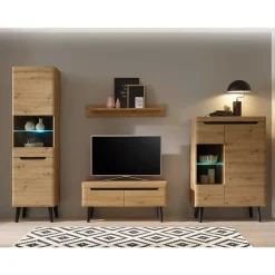 Wohnwand Möbelset Skandi Style - Olcian (vierteilig)