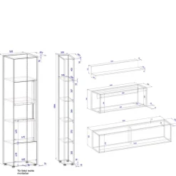 Wohnwand mit Arbeitsplatz modern - Nonessia (fünfteilig)