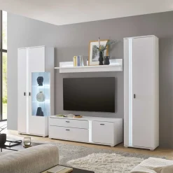 Wohnwand mit LED Licht Möbelset - Tirol (vierteilig)