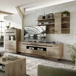 Wohnwand Schränke im Holzdekor - Zelio (dreiteilig)